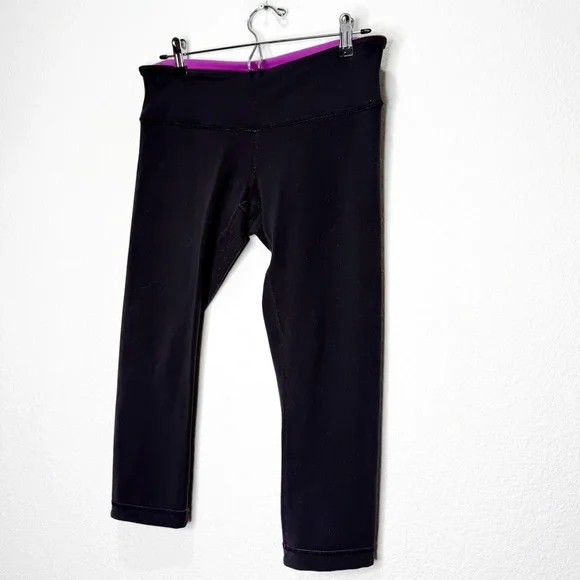 Lululemon Wunder Under Crop III Reversible Leggings Ultra Violet & Black - Picture 2 of 11
